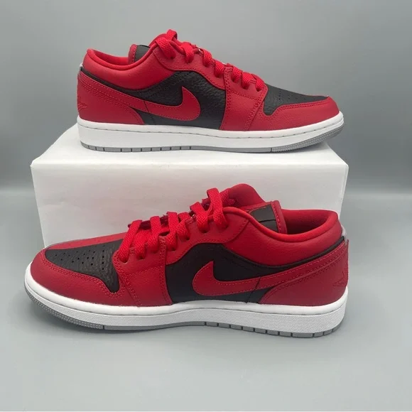 New Nike Air Jordan 1 Low SE Gym Red/Black/White/Cement Grey #Women's - Picture 4 of 16
